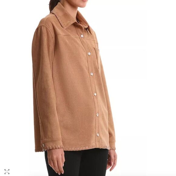 Bagatelle Collection Faux sueded Shirt Jacket Shacket NWT size Large - Picture 3 of 9